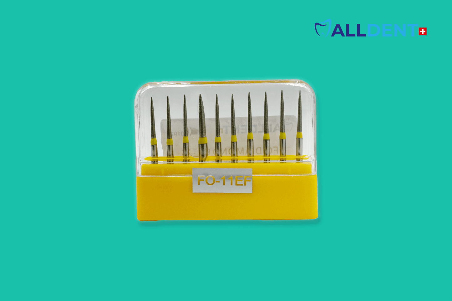 Alldent drill heads FO-11EF cylinder/flame large